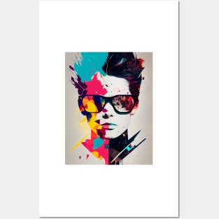 Modern pop art style woman portrait Posters and Art